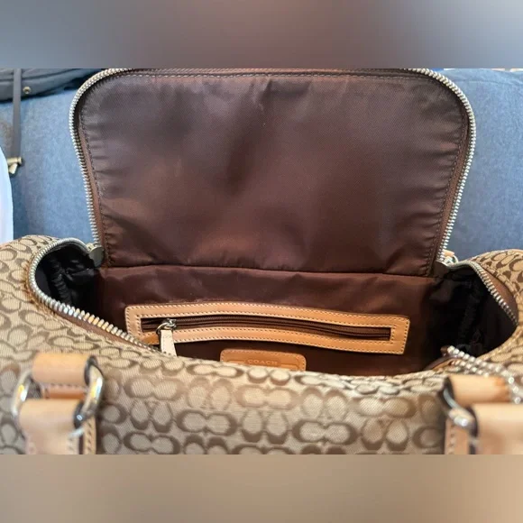 Coach Brown Signature Canvas Satchel (Authentic) - Picture 6 of 7
